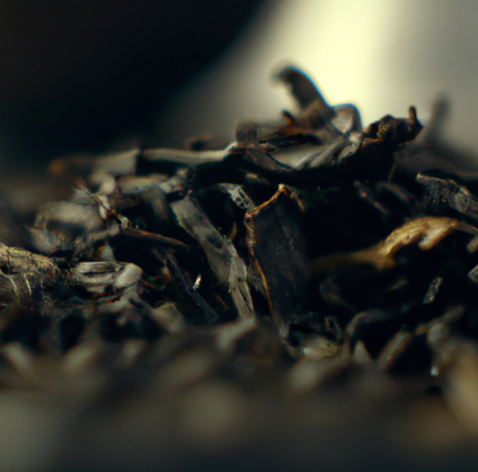 zoomed in picture of gunpowder tea